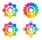 Team work, logo, health, education, hearts, people, care, symbol, set of colorful teams icons designs