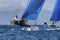 Teams competing on Formula 18 national catamaran race