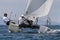 Teams competing on Formula 18 national catamaran race