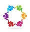 Teamwork business holding hands logo