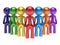 Teamwork characters individuality men crowd leadership icon