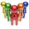 Teamwork characters stylized men crowd leadership concept