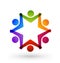 Teamwork children star group, vector logo design