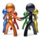 Teamwork circle people individuality characters icon concept