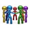 Teamwork circle people social network characters meeting