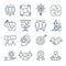 Teamwork Collaboration Line Icons Set