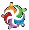 Teamwork colorful hug logo