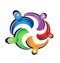 Teamwork colorful hug logo