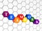 Teamwork colour hexahedrons, cellular structure