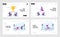 Teamwork Cooperation and Success Website Landing Page Set. Creative Business People Make Pyramid for Goal Achievement