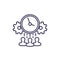 teamwork and deadline line icon on white