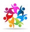 Teamwork dynamic people friends vector icon