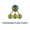 teamwork flow chart icon. business hierarchy or business team pyramid structure concept symbol design, company organization