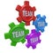 Teamwork - Four Gears Turning Together as Team