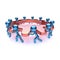 Teamwork gear wheel characters, cogwheel business process