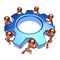 Teamwork gear wheel cogwheel business process icon concept