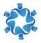 Teamwork graduates icon logo vector