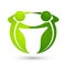 Teamwork green business people logo