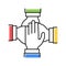 teamwork handshake color icon vector color illustration