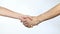 Teamwork handshake concept. Two people shake hands shaking hands