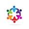 Teamwork hugging business people logo icon vector image