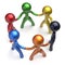 Teamwork human resources social network characters circle