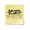 Teamwork Lettering on Sticky Note