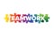 Teamwork lettering template made from puzzle pieces