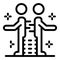 Teamwork life skill icon, outline style