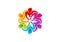 Teamwork logo, businessman icon, leadearship symbol, group diversity and worker concept design