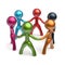 Teamwork man circle individuality, people social network HR