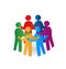 Teamwork meeting people logo