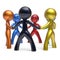 Teamwork men circle individuality people social network