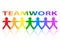 Teamwork Paper People Rainbow