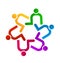 Teamwork people contributing icon logo