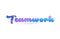 teamwork pink blue color word text logo icon