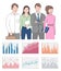 Teamwork Presentation Chart and Graph Icons Vector