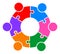 Teamwork puzzle people connected together logo