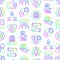 Teamwork seamless pattern with thin line icons