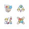 Teamwork skills RGB color icons set