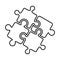 Teamwork solution puzzle icon, outline style
