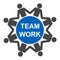 Teamwork, staff, partnership icon in circle - vector