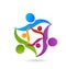 Teamwork swoosh family people group icon