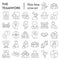 Teamwork thin line icon set, Business or career signs collection, sketches, logo illustrations, web symbols, outline