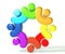 Teamwork union people 3d rainbow image