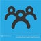 Teamwork vector icon eps 10. Three businessman silhouette