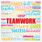 TEAMWORK word cloud collage, business concept background