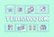 Teamwork word concepts green banner