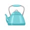 Teapot. Blue kettle icon isolated