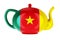 Teapot with Cameroonian flag, 3D rendering